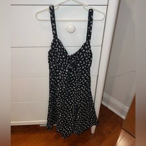 Bershka Black and White Floral Dress